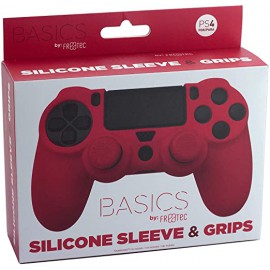 PS4 CAPA SILICONE + GRIPS RED FR-TEC