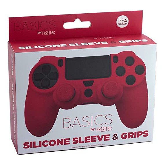 PS4 CAPA SILICONE + GRIPS RED FR-TEC